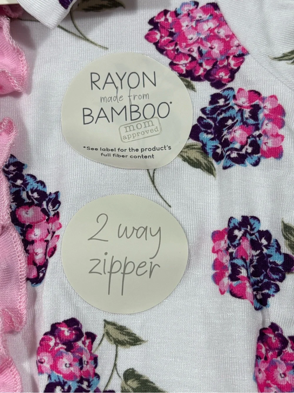 MILKBERRY 2 piece Outfit Zipper Sleeper & Headband Pink Floral NWT Sz 3-6 month